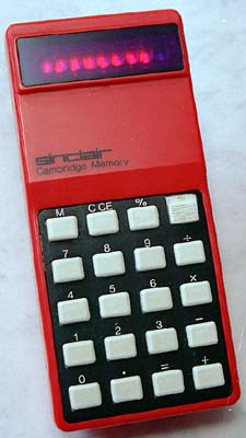 Sinclair Cambrige Memory Red calculator